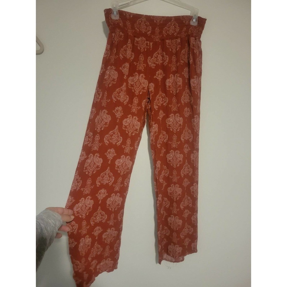Fashion Nova Floral Bohemian Wide Leg Pants Waist Stretch Sz. Medium Beach Vaca - Picture 5 of 5